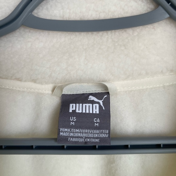 Puma White and Neon Yellow Fleece Jacket - Picture 6 of 7